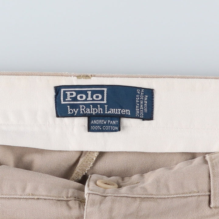Ralph Lauren POLO by Ralph Lauren Two-pleat Chino Pants for Men, W35 cotton Beige type Vintage Second Hand