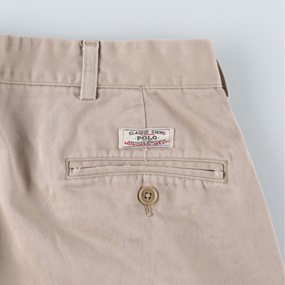 Ralph Lauren POLO by Ralph Lauren Two-pleat Chino Pants for Men, W35 cotton Beige type Vintage Second Hand