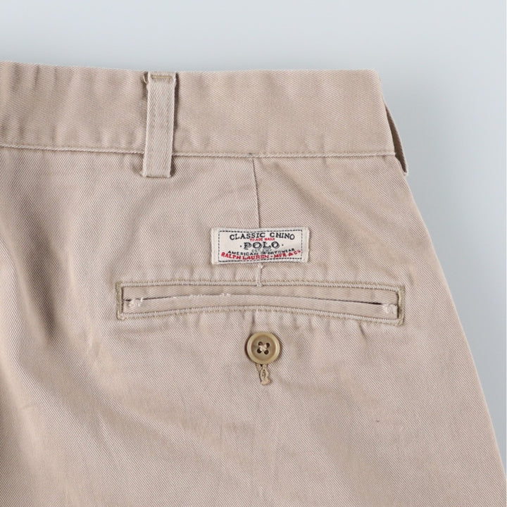 Ralph Lauren POLO by Ralph Lauren Two-pleat Chino Pants for Men, W35 cotton Beige type Vintage Second Hand