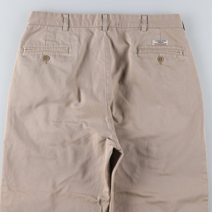 Ralph Lauren POLO by Ralph Lauren Two-pleat Chino Pants for Men, W35 cotton Beige type Vintage Second Hand