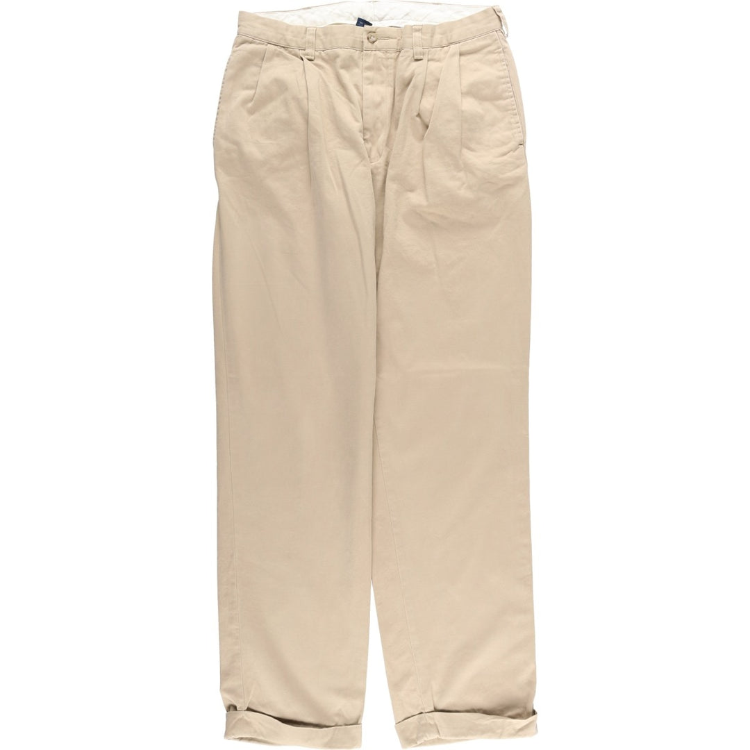 Ralph Lauren POLO by Ralph Lauren Two-pleat Chino Pants for Men, W34 equivalent cotton Beige type Vintage Second Hand