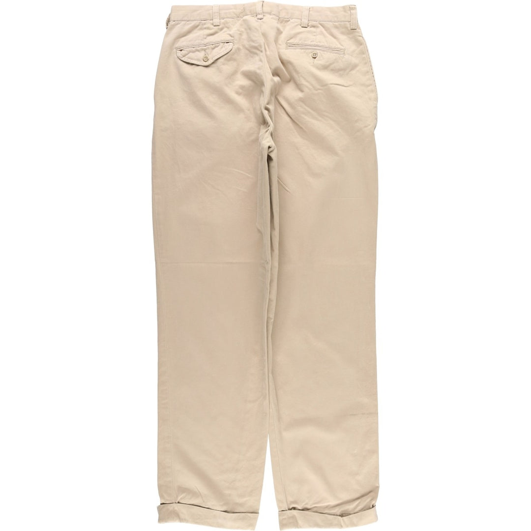 Ralph Lauren POLO by Ralph Lauren Two-pleat Chino Pants for Men, W34 equivalent cotton Beige type Vintage Second Hand