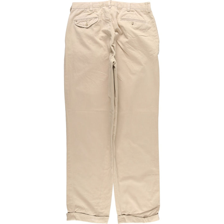 Ralph Lauren POLO by Ralph Lauren Two-pleat Chino Pants for Men, W34 equivalent cotton Beige type Vintage Second Hand
