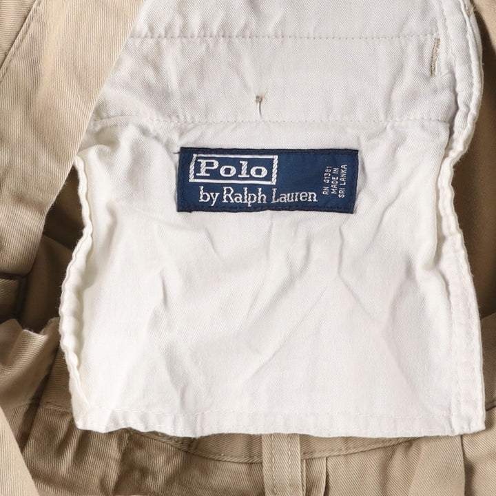 Ralph Lauren POLO by Ralph Lauren Two-pleat Chino Pants for Men, W34 equivalent cotton Beige type Vintage Second Hand