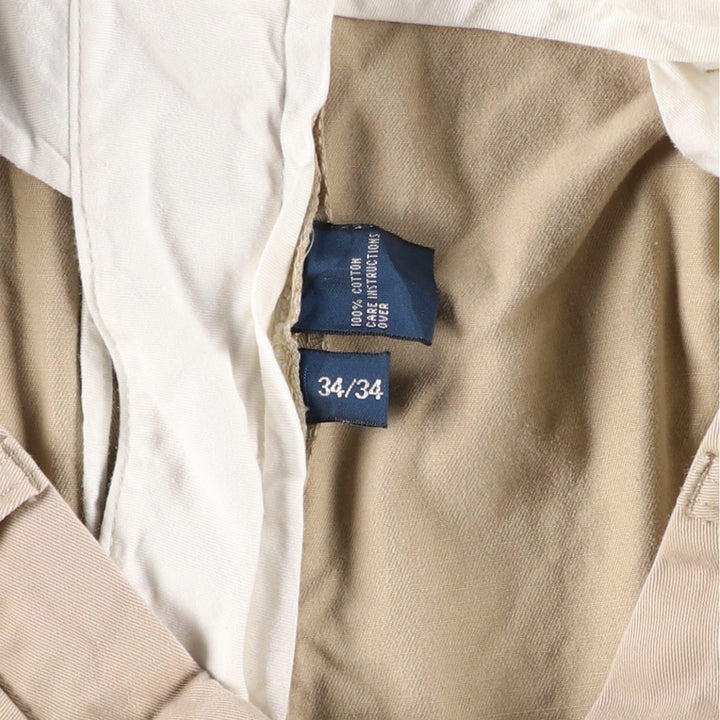 Ralph Lauren POLO by Ralph Lauren Two-pleat Chino Pants for Men, W34 equivalent cotton Beige type Vintage Second Hand