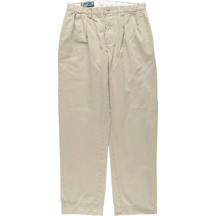 Ralph Lauren POLO by Ralph Lauren ETHAN PANT Two-pleat Chino Pants Men's Size W32 cotton Beige type Vintage Second Hand
