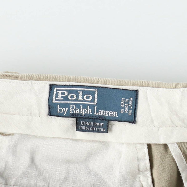 Ralph Lauren POLO by Ralph Lauren ETHAN PANT Two-pleat Chino Pants Men's Size W32 cotton Beige type Vintage Second Hand