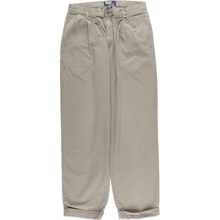 Ralph Lauren POLO by Ralph Lauren HAMMOND PANT, two-pleat chino pants, men's, W33 equivalent cotton gray type Vintage Second Hand