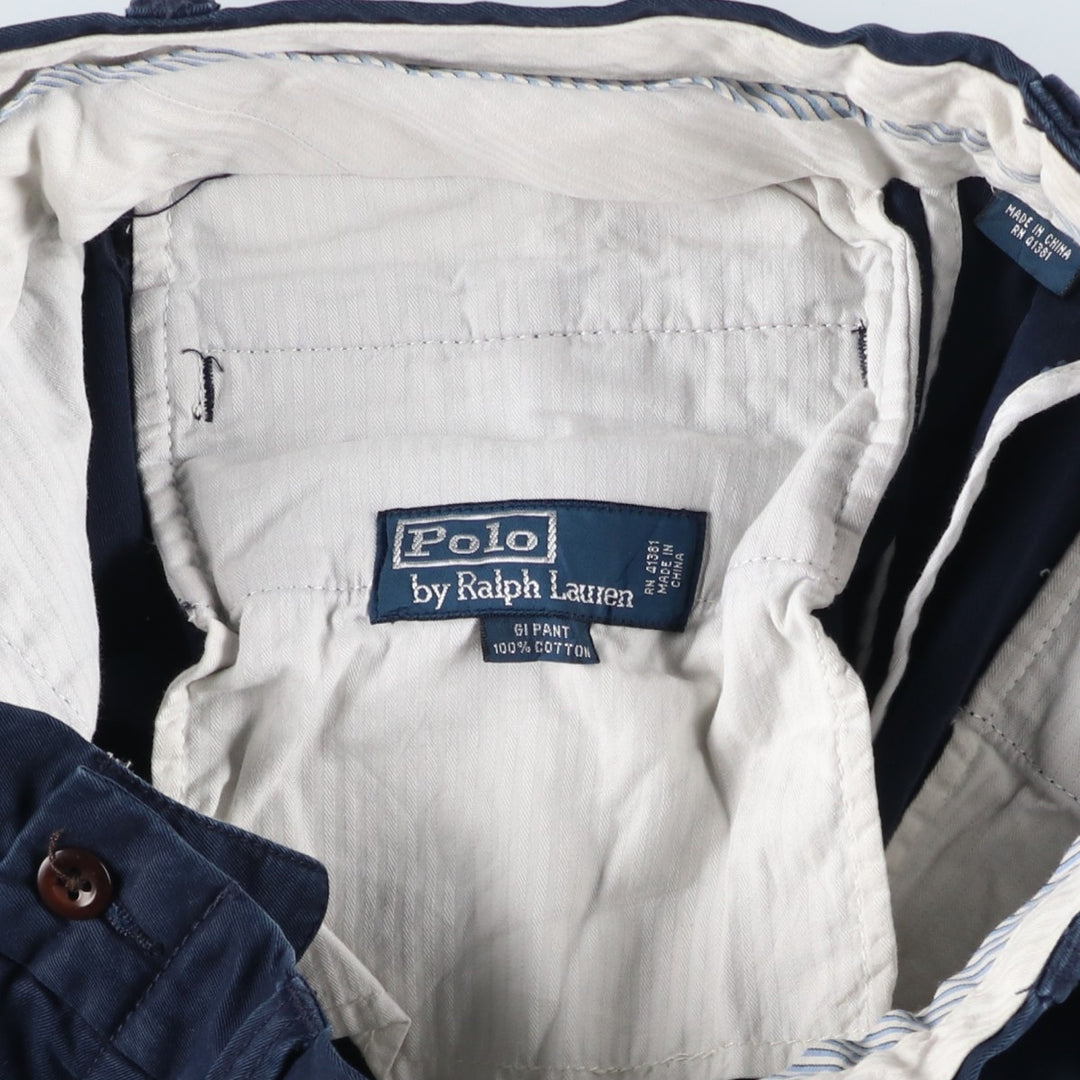 Ralph Lauren POLO by Ralph Lauren GI PANT Chino Pants, Men's W33 (approx.) cotton navy blue type Vintage Second Hand