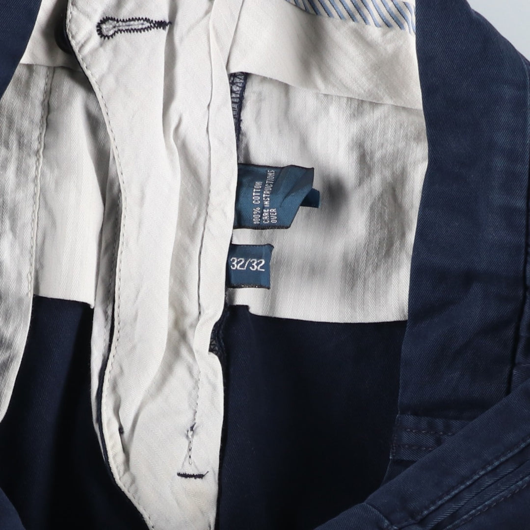 Ralph Lauren POLO by Ralph Lauren GI PANT Chino Pants, Men's W33 (approx.) cotton navy blue type Vintage Second Hand
