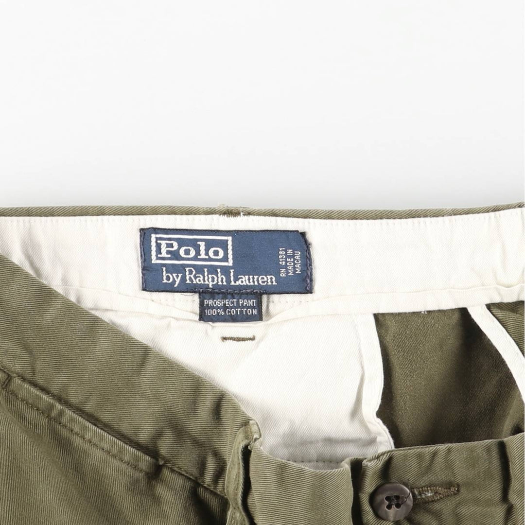 Ralph Lauren POLO by Ralph Lauren PROSPECT PANT chino pants, men's size W37 cotton Khaki type sage green Vintage Second Hand