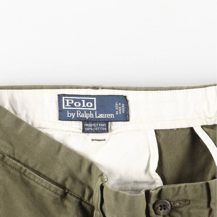 Ralph Lauren POLO by Ralph Lauren PROSPECT PANT chino pants, men's size W37 cotton Khaki type sage green Vintage Second Hand