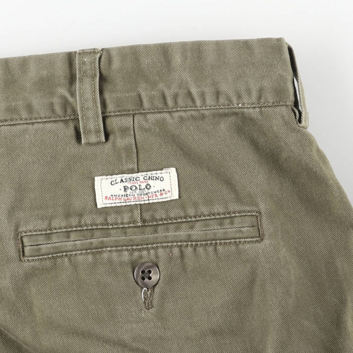 Ralph Lauren POLO by Ralph Lauren PROSPECT PANT chino pants, men's size W37 cotton Khaki type sage green Vintage Second Hand