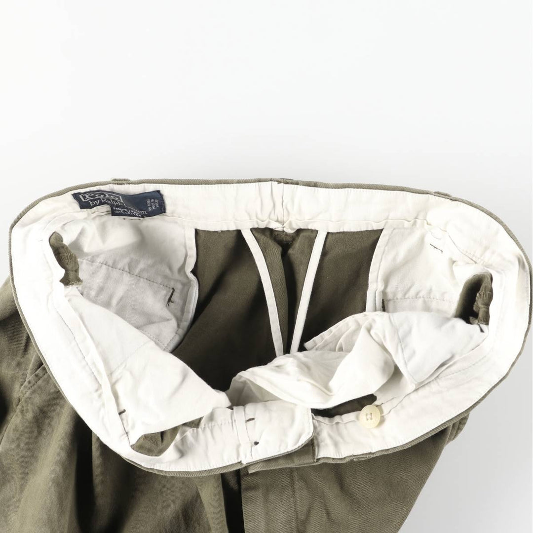 Ralph Lauren POLO by Ralph Lauren PROSPECT PANT chino pants, men's size W37 cotton Khaki type sage green Vintage Second Hand