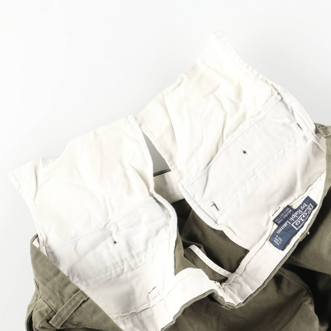 Ralph Lauren POLO by Ralph Lauren PROSPECT PANT chino pants, men's size W37 cotton Khaki type sage green Vintage Second Hand
