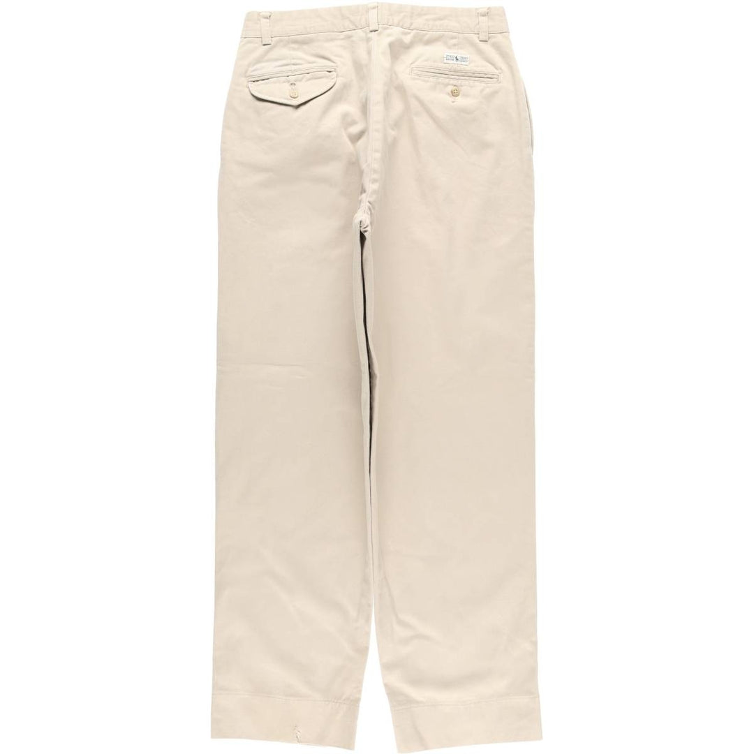 Ralph Lauren POLO by Ralph Lauren HAMMOND PANT, two-pleat chino pants, men's, W32 equivalent cotton Beige type Vintage Second Hand