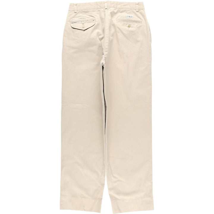 Ralph Lauren POLO by Ralph Lauren HAMMOND PANT, two-pleat chino pants, men's, W32 equivalent cotton Beige type Vintage Second Hand