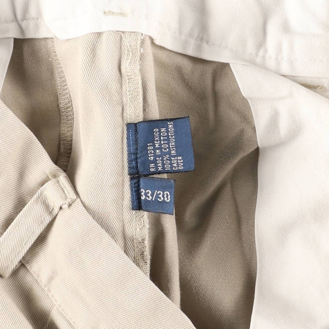 Ralph Lauren POLO by Ralph Lauren HAMMOND PANT, two-pleat chino pants, men's, W32 equivalent cotton Beige type Vintage Second Hand