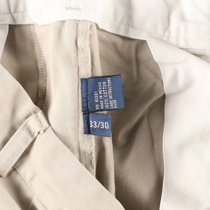 Ralph Lauren POLO by Ralph Lauren HAMMOND PANT, two-pleat chino pants, men's, W32 equivalent cotton Beige type Vintage Second Hand