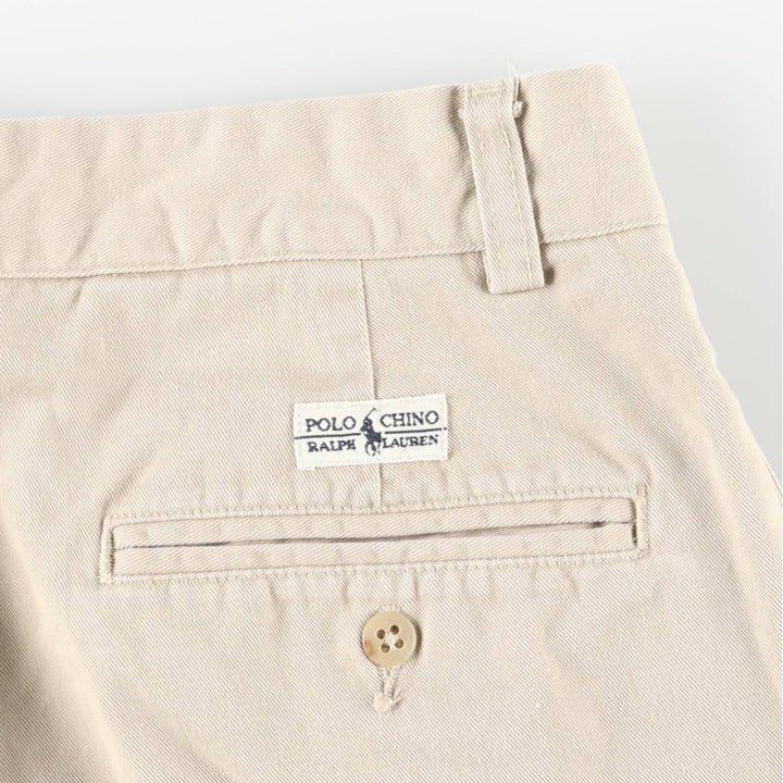 Ralph Lauren POLO by Ralph Lauren HAMMOND PANT, two-pleat chino pants, men's, W32 equivalent cotton Beige type Vintage Second Hand