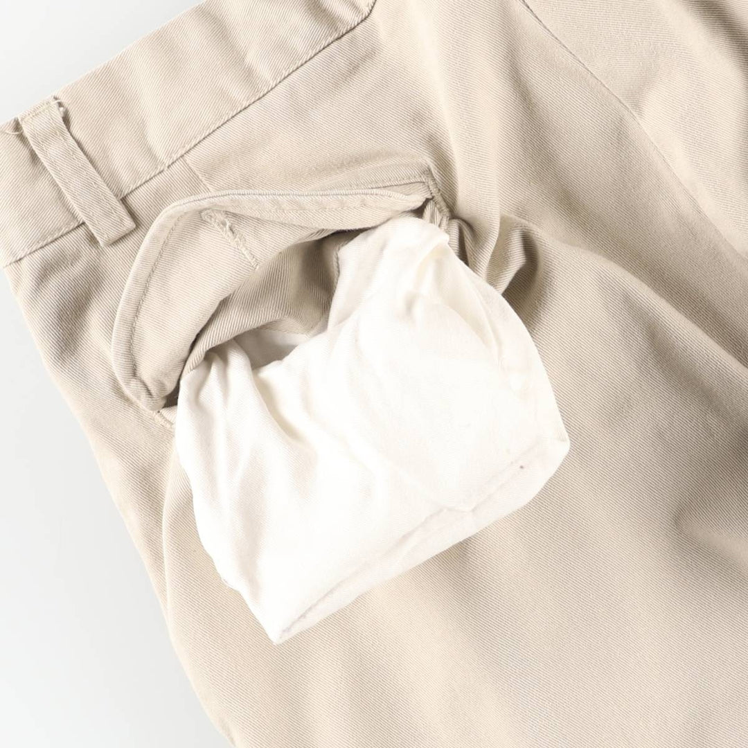 Ralph Lauren POLO by Ralph Lauren HAMMOND PANT, two-pleat chino pants, men's, W32 equivalent cotton Beige type Vintage Second Hand