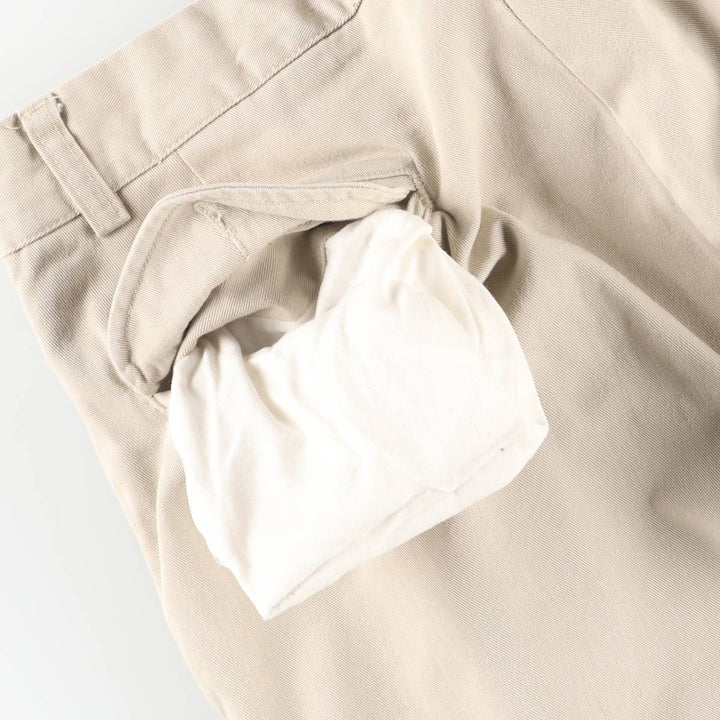 Ralph Lauren POLO by Ralph Lauren HAMMOND PANT, two-pleat chino pants, men's, W32 equivalent cotton Beige type Vintage Second Hand