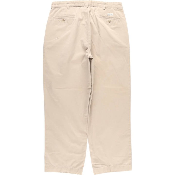 Ralph Lauren Polo Ralph Lauren Two-Pleat Chino Pants, Made in USA, Men's Size W36 (approx.) cotton Beige type Vintage Second Hand