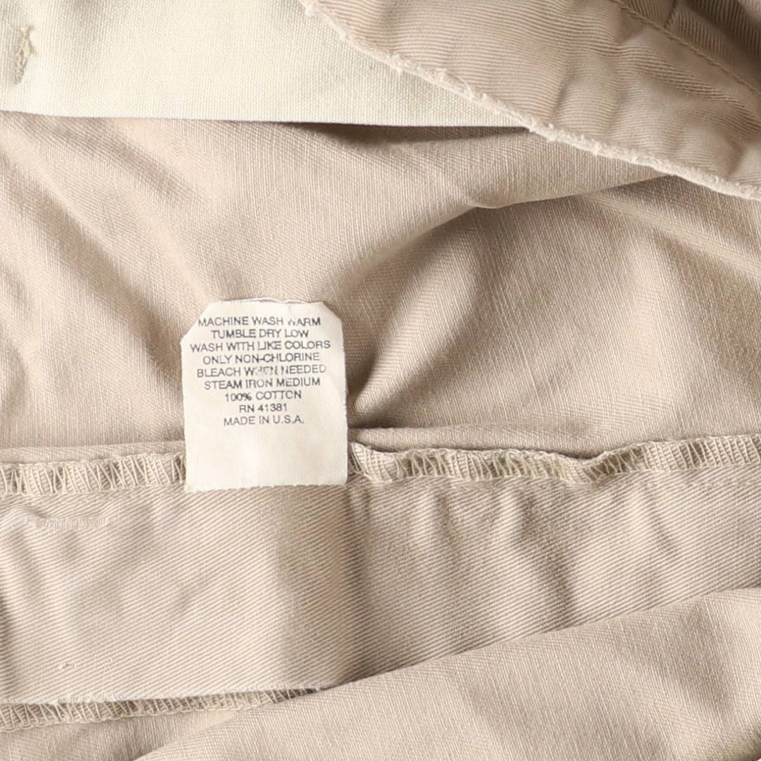 Ralph Lauren Polo Ralph Lauren Two-Pleat Chino Pants, Made in USA, Men's Size W36 (approx.) cotton Beige type Vintage Second Hand