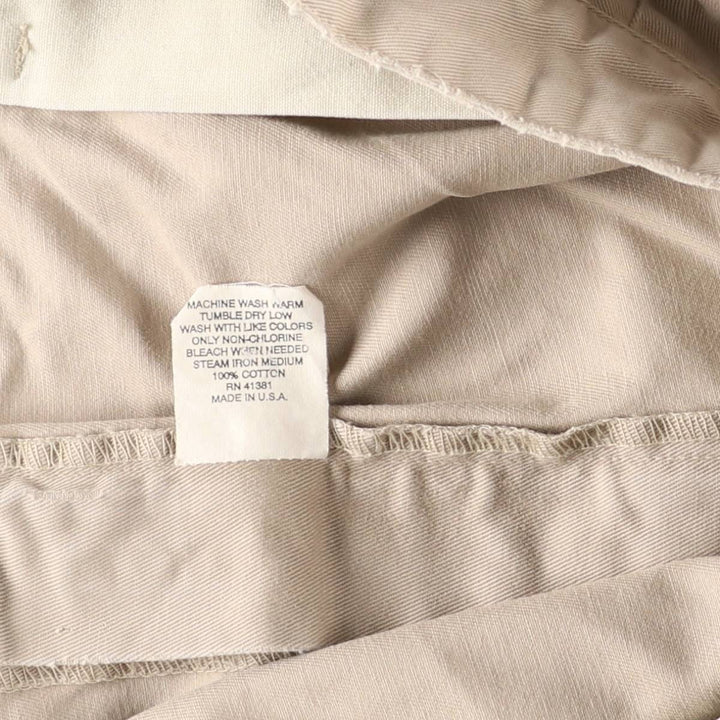 Ralph Lauren Polo Ralph Lauren Two-Pleat Chino Pants, Made in USA, Men's Size W36 (approx.) cotton Beige type Vintage Second Hand