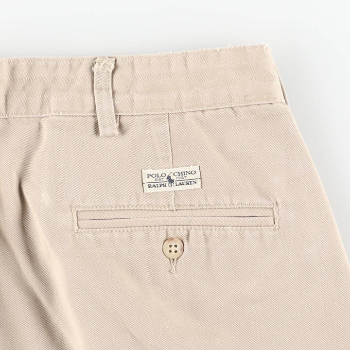 Ralph Lauren Polo Ralph Lauren Two-Pleat Chino Pants, Made in USA, Men's Size W36 (approx.) cotton Beige type Vintage Second Hand