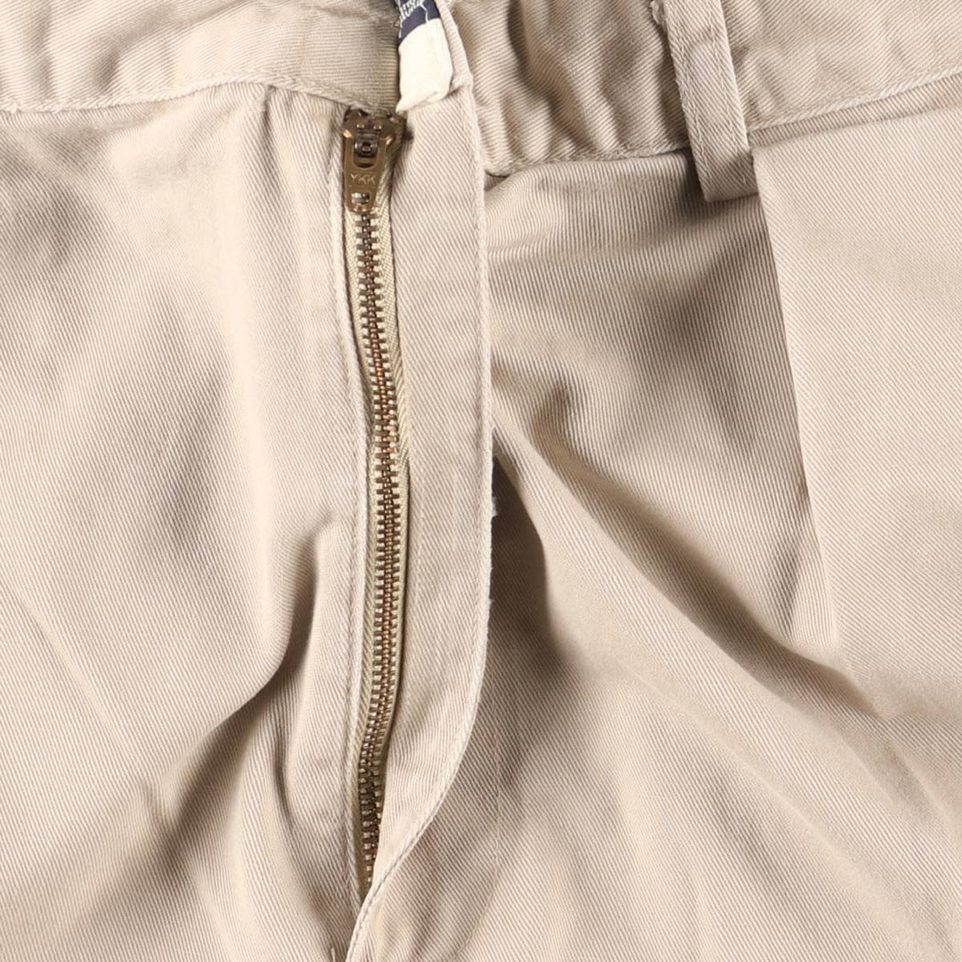 Ralph Lauren Polo Ralph Lauren Two-Pleat Chino Pants, Made in USA, Men's Size W36 (approx.) cotton Beige type Vintage Second Hand