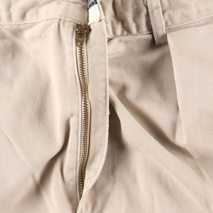 Ralph Lauren Polo Ralph Lauren Two-Pleat Chino Pants, Made in USA, Men's Size W36 (approx.) cotton Beige type Vintage Second Hand