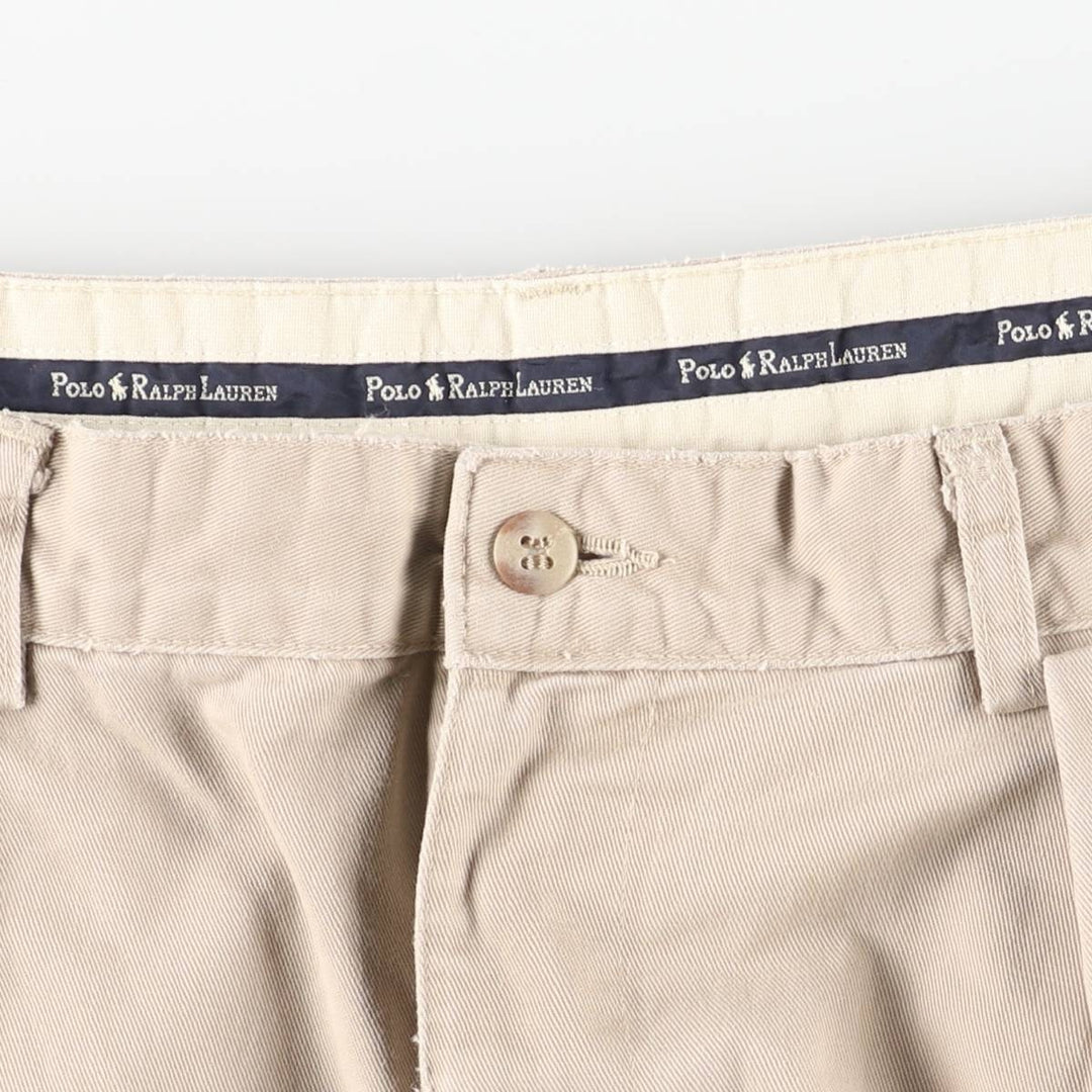 Ralph Lauren Polo Ralph Lauren Two-Pleat Chino Pants, Made in USA, Men's Size W36 (approx.) cotton Beige type Vintage Second Hand