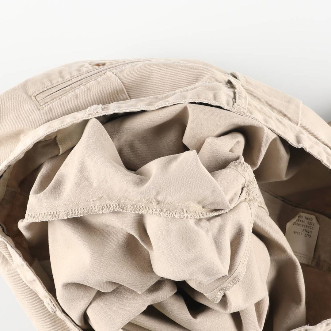 Ralph Lauren Polo Ralph Lauren Two-Pleat Chino Pants, Made in USA, Men's Size W36 (approx.) cotton Beige type Vintage Second Hand