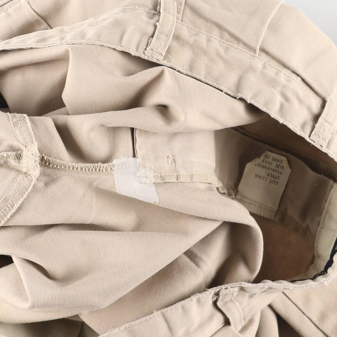 Ralph Lauren Polo Ralph Lauren Two-Pleat Chino Pants, Made in USA, Men's Size W36 (approx.) cotton Beige type Vintage Second Hand