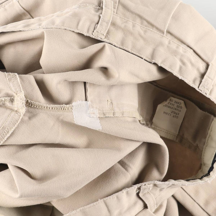 Ralph Lauren Polo Ralph Lauren Two-Pleat Chino Pants, Made in USA, Men's Size W36 (approx.) cotton Beige type Vintage Second Hand