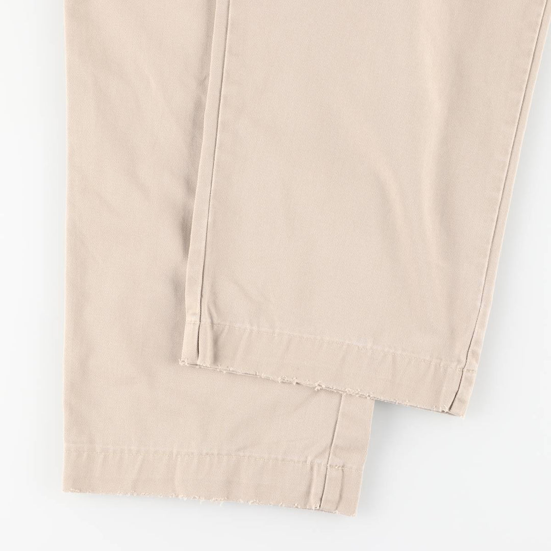 Ralph Lauren Polo Ralph Lauren Two-Pleat Chino Pants, Made in USA, Men's Size W36 (approx.) cotton Beige type Vintage Second Hand