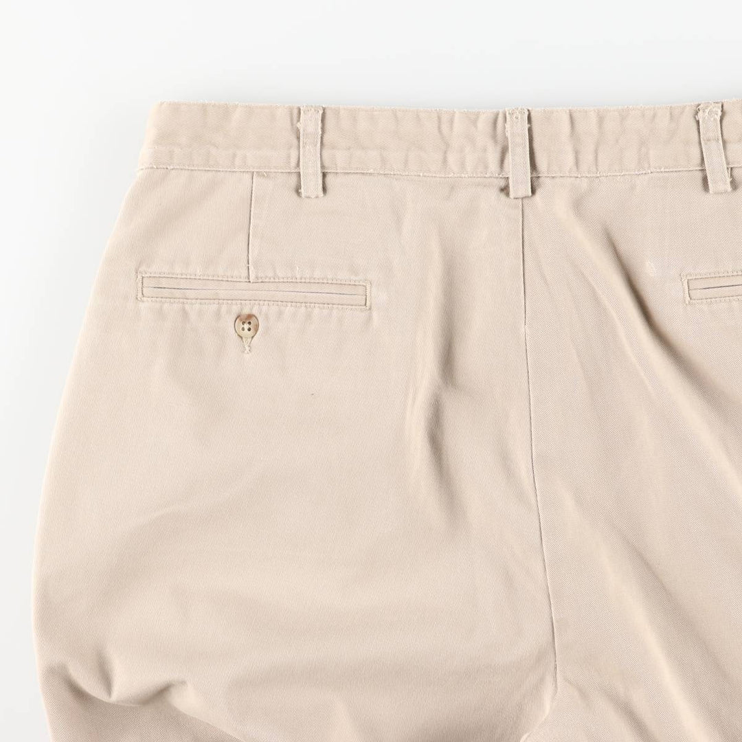 Ralph Lauren Polo Ralph Lauren Two-Pleat Chino Pants, Made in USA, Men's Size W36 (approx.) cotton Beige type Vintage Second Hand