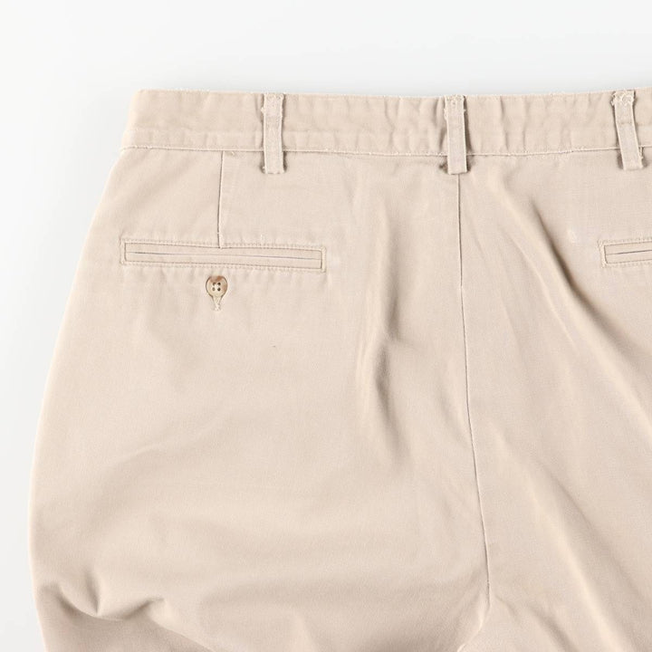 Ralph Lauren Polo Ralph Lauren Two-Pleat Chino Pants, Made in USA, Men's Size W36 (approx.) cotton Beige type Vintage Second Hand