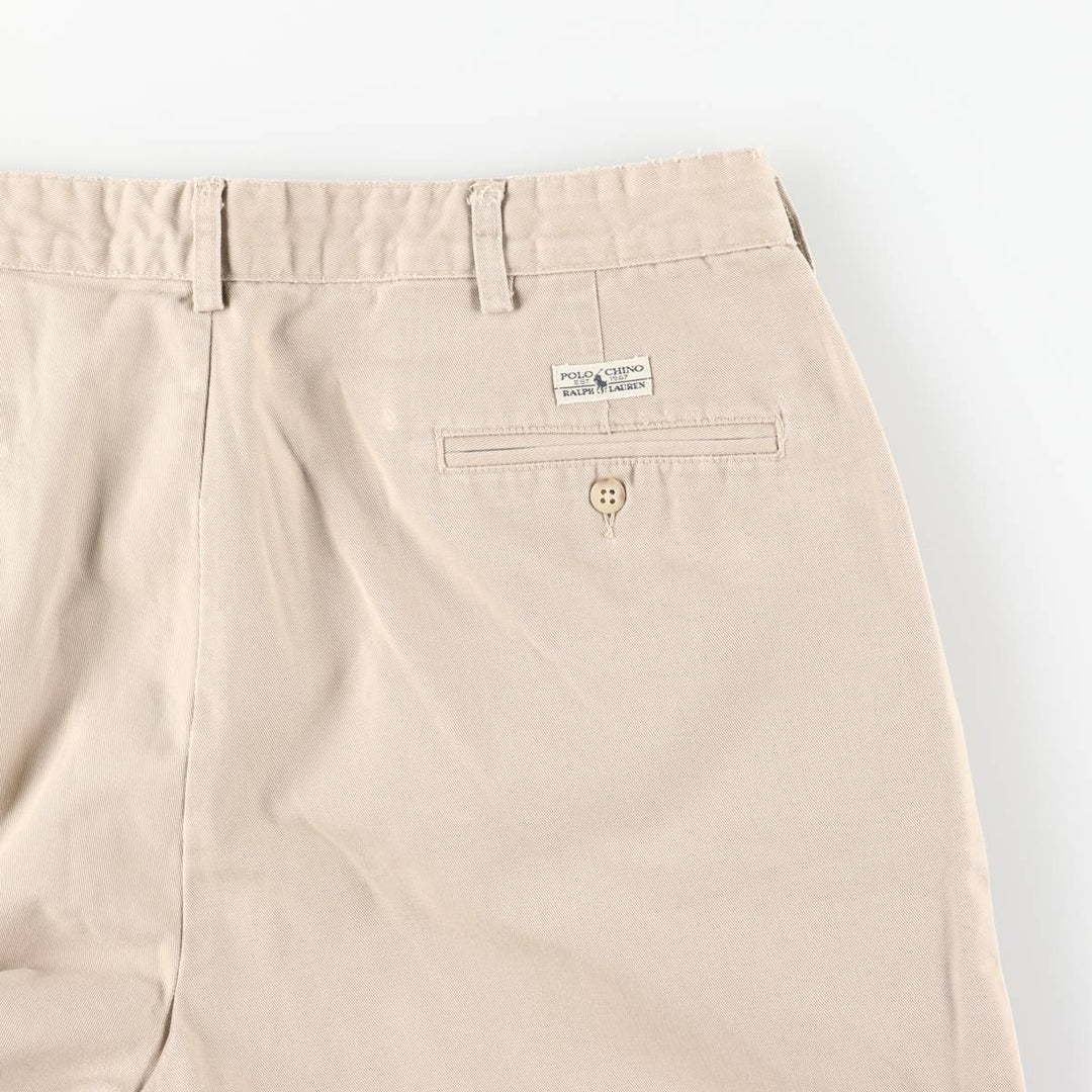 Ralph Lauren Polo Ralph Lauren Two-Pleat Chino Pants, Made in USA, Men's Size W36 (approx.) cotton Beige type Vintage Second Hand