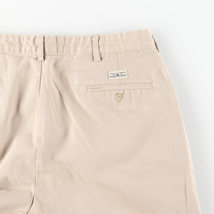 Ralph Lauren Polo Ralph Lauren Two-Pleat Chino Pants, Made in USA, Men's Size W36 (approx.) cotton Beige type Vintage Second Hand