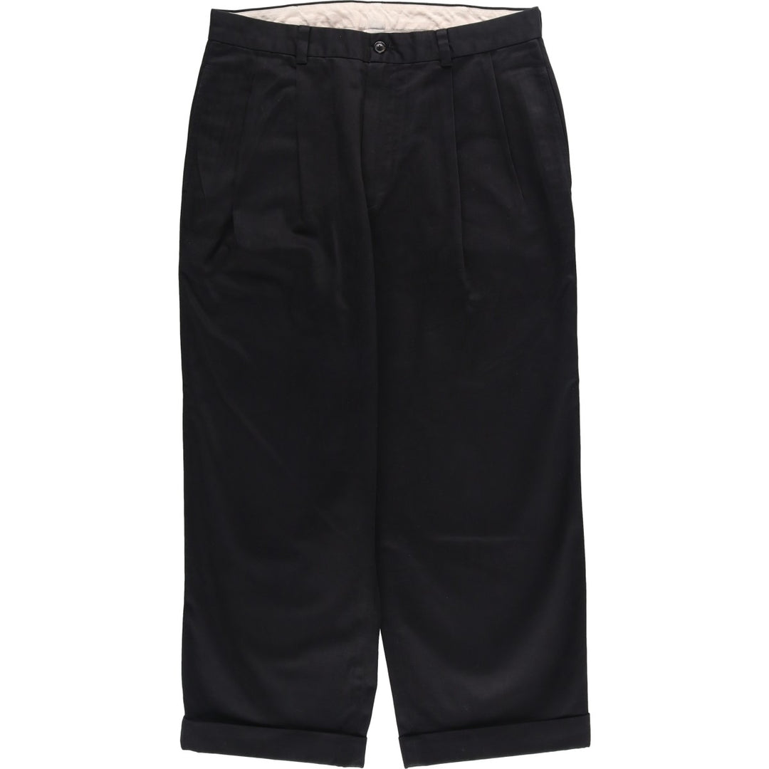 Brooks Brothers 346 Two-Pleat Chino Pants, Men's Size W32 (approx.) cotton black type Vintage Second Hand