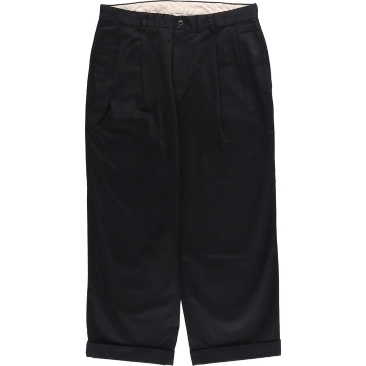 Brooks Brothers 346 Two-Pleat Chino Pants, Men's Size W32 (approx.) cotton black type Vintage Second Hand
