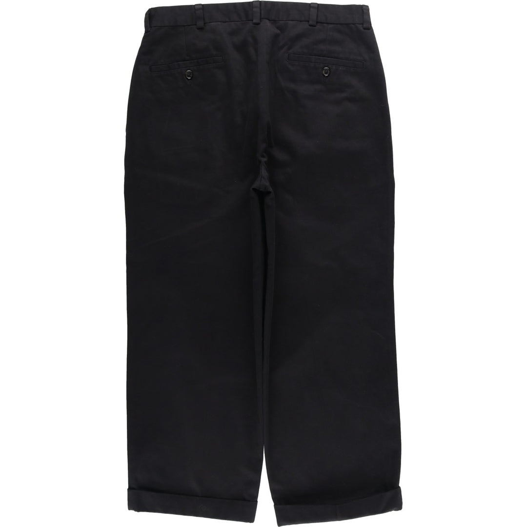 Brooks Brothers 346 Two-Pleat Chino Pants, Men's Size W32 (approx.) cotton black type Vintage Second Hand