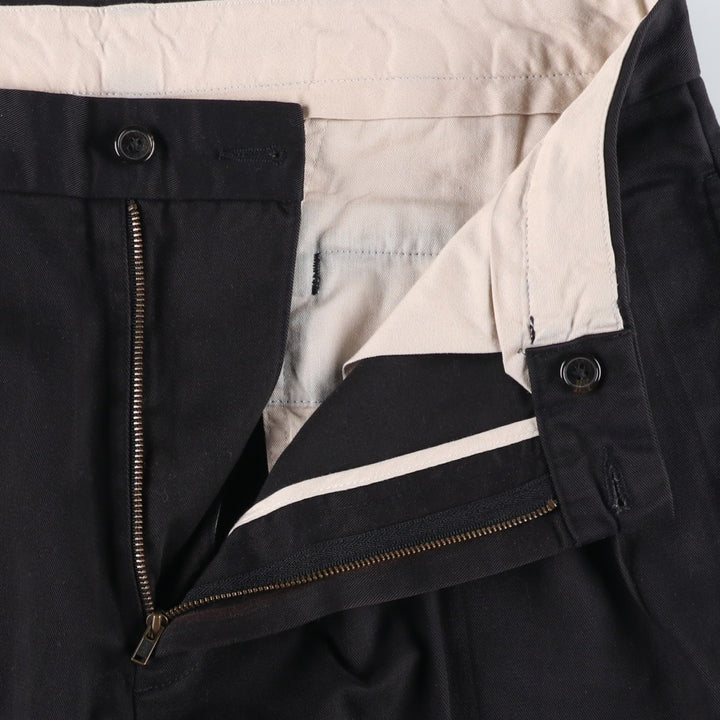 Brooks Brothers 346 Two-Pleat Chino Pants, Men's Size W32 (approx.) cotton black type Vintage Second Hand