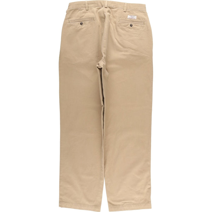 Ralph Lauren Polo by Ralph Lauren Two-Pleat Chino Pants, Men's Size W34 (approx.) cotton Beige type Vintage Second Hand