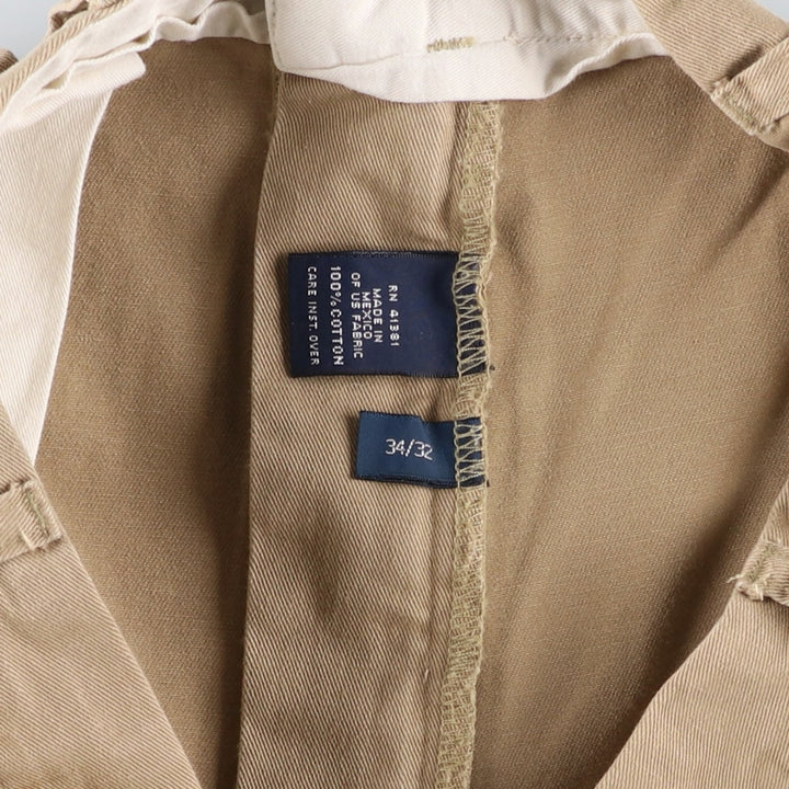Ralph Lauren Polo by Ralph Lauren Two-Pleat Chino Pants, Men's Size W34 (approx.) cotton Beige type Vintage Second Hand
