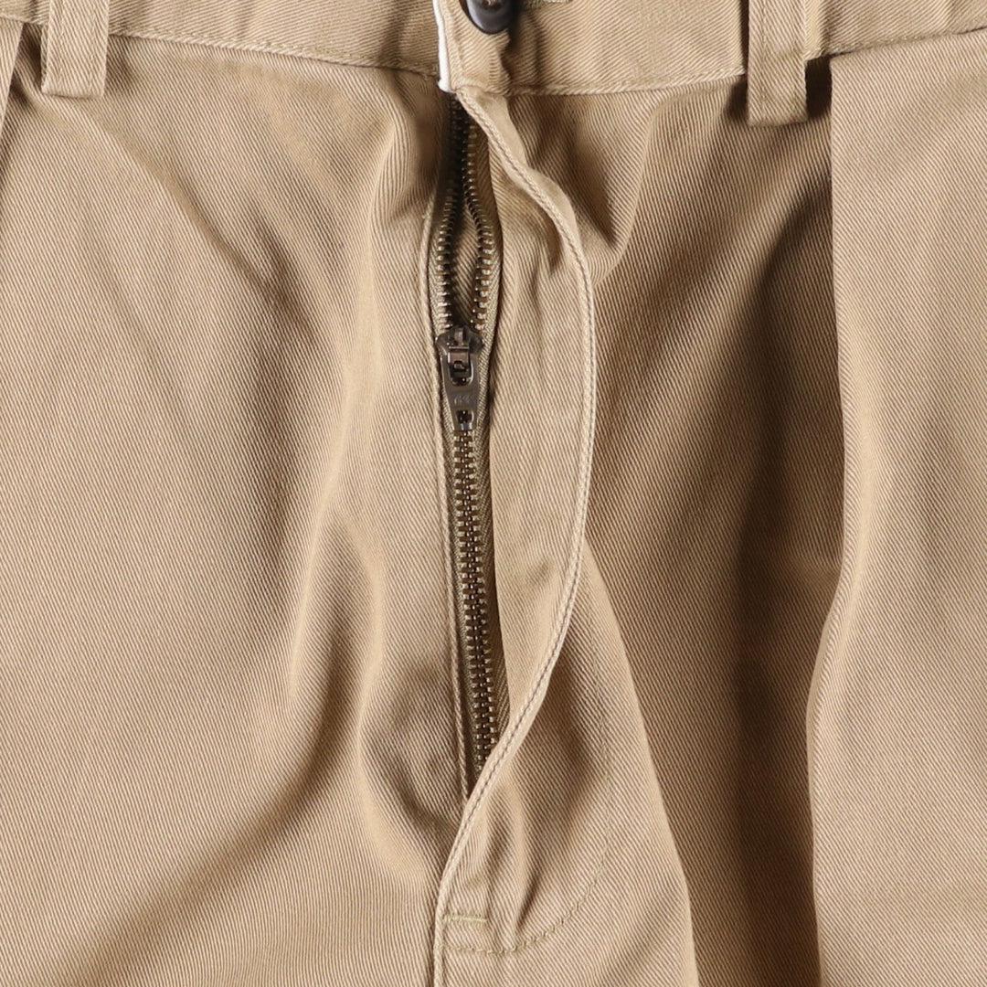 Ralph Lauren Polo by Ralph Lauren Two-Pleat Chino Pants, Men's Size W34 (approx.) cotton Beige type Vintage Second Hand