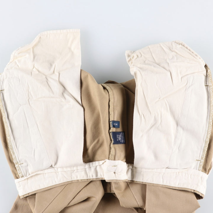 Ralph Lauren Polo by Ralph Lauren Two-Pleat Chino Pants, Men's Size W34 (approx.) cotton Beige type Vintage Second Hand