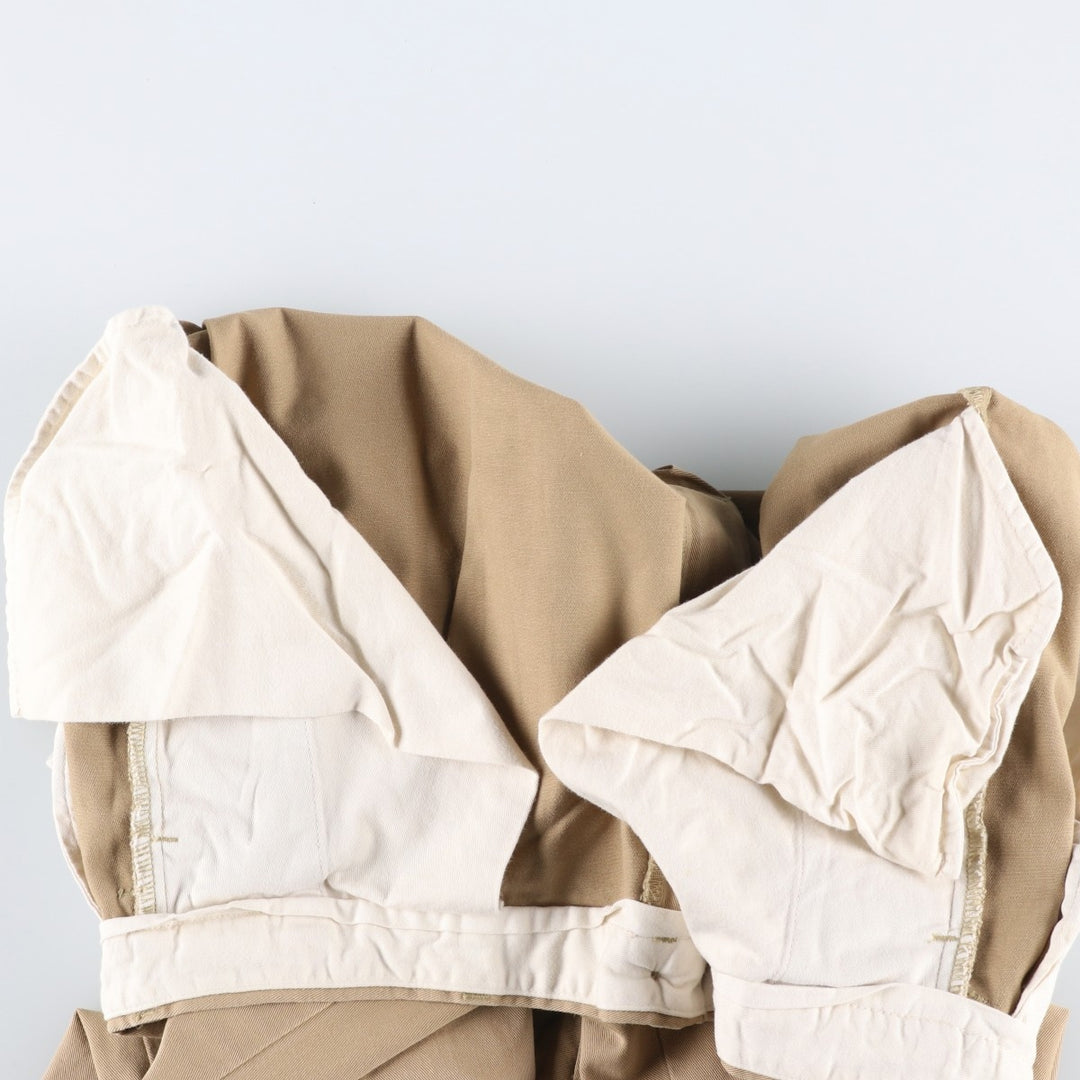Ralph Lauren Polo by Ralph Lauren Two-Pleat Chino Pants, Men's Size W34 (approx.) cotton Beige type Vintage Second Hand